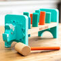 Personalised Name O Saurus Dinosaur Hammer Bench Toy, thumbnail 3 of 4