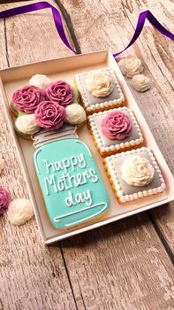 Hand Iced Mothers Day Mason Jar Cookie Letterbox Gift, 2 of 3