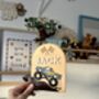 Personalised Wooden Monster Truck Name Plaque / Shelf Sitter Car Garage Playroom Sign, thumbnail 4 of 4