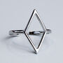 Sterling Silver Diamond Shape Adjustable Ring, thumbnail 1 of 4