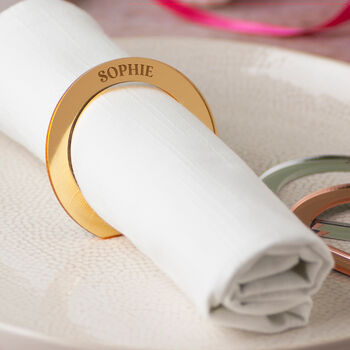 Mirrored Personalised Christmas Napkin Ring, 3 of 4