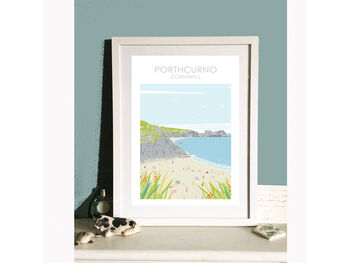 Porthcurno Beach Cornwall Travel Print, 2 of 6