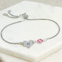 Initial Heart And October Birthstone Bracelet, thumbnail 1 of 6