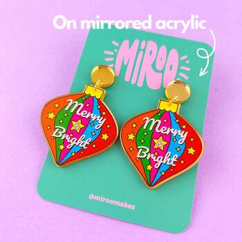 'Merry And Bright' Colourful Christmas Earrings, 2 of 11