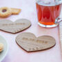 Personalised Couples Gift, Love Heart Coasters, thumbnail 3 of 4