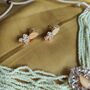 Multi Strand Pearl Rose Gold Zircon Stone Choker Set, thumbnail 8 of 10