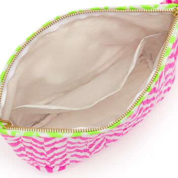 Quilted Make Up Bag | Neon Pink, 2 of 2