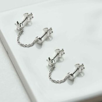Sterling Silver Sun And Moon Double Studs, 5 of 7