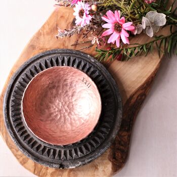 22nd Anniversary Small Hammered Copper Ring Bowl, 2 of 7