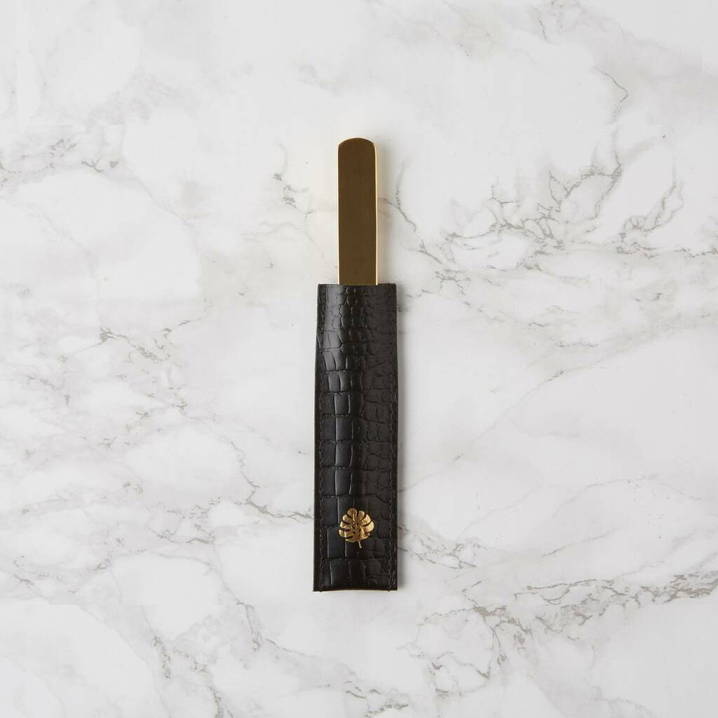 Letter Opener With Leather Sleeve By Hello Day