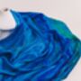 100% Mulberry Silk Scarf, Turquoise And Peacock Blue, thumbnail 5 of 5