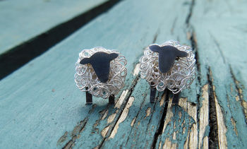 Handcrafted Silver Sheep Earrings, 2 of 3