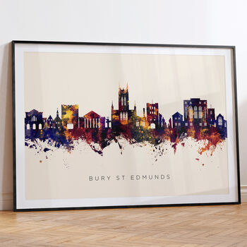 Bury St Edmunds Skyline Cityscape Art Print, 6 of 12