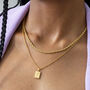 Queen Playing Card Pendant Necklace, 18k Gold Plated, thumbnail 2 of 9