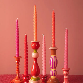 Set Of Six Sunrise Twisted Dinner Candles, 3 of 3