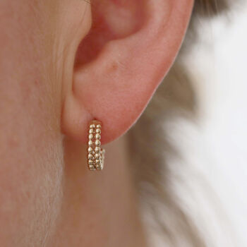 9ct Gold Tiny Hoop Earrings Huggie Earrings, 11 of 12