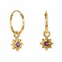 Guiding North Star Rhodolite Mini Hoops Gold Plated, thumbnail 3 of 8