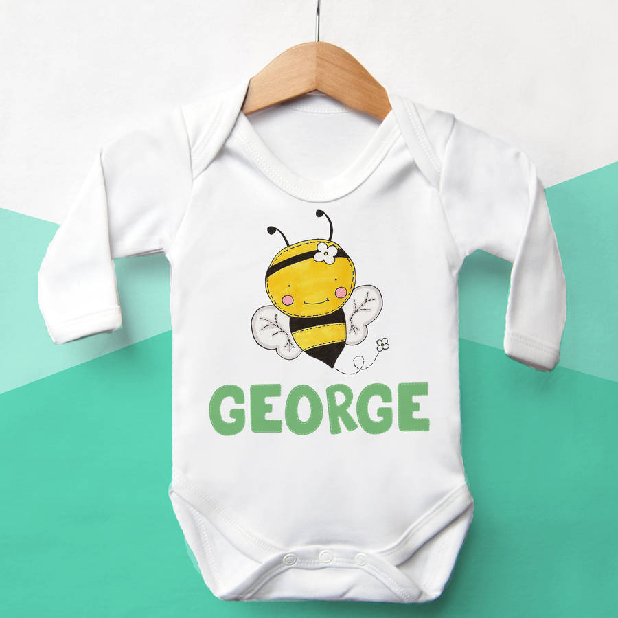 personalised bumble bee baby vest by cows & kisses | notonthehighstreet.com
