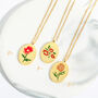 Oval Enamelled Birth Flower Necklace In A Gift Box, thumbnail 9 of 12
