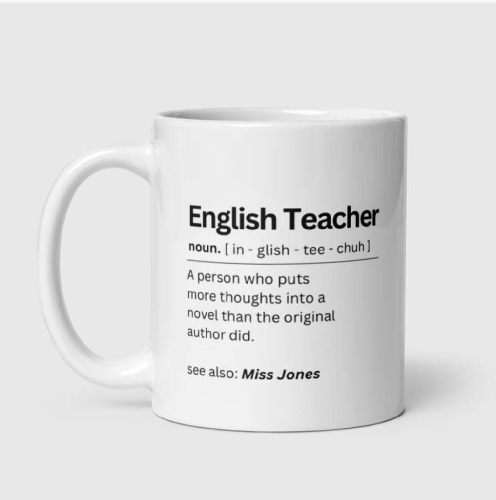 Personalised English Teacher Definition Mug Custom Name Gift For Teachers, 1 of 3