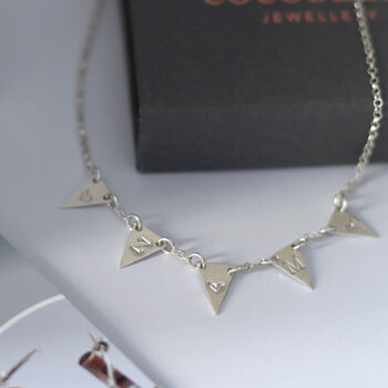 Personalised Silver Bunting Necklace, 4 of 10