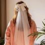White Bride Bow Veil, thumbnail 1 of 2