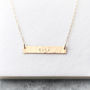 Personalised 14k Gold Fill Hammered Bar Necklace, thumbnail 1 of 6