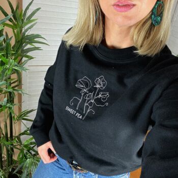 Embroidered Personalised 'Birth Flower' Sweatshirt, 3 of 11
