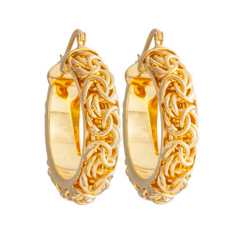 Gold Plate Byzantine Hoop Earrings, 2 of 2
