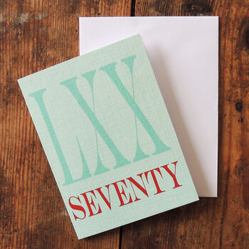 Mini Roman Numerals Seventy Card, 5 of 5