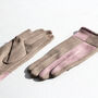 Harlequin Colourblock Suede Touch Screen Gloves, thumbnail 4 of 12