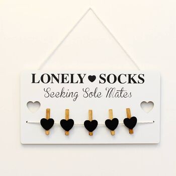 Lonely Socks Seeking Soul Mates Hanging Clip Board, 2 of 3