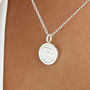 Gold / Silver Initial Letter And Gemstone Disc Necklace, thumbnail 5 of 10