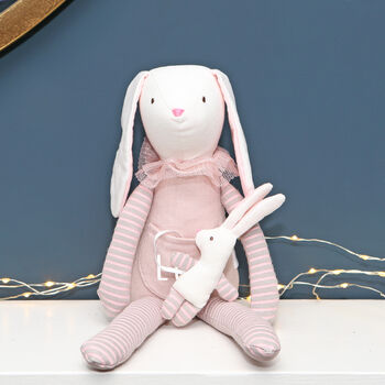 Personalised Bunny Rabbit And Baby Soft Toy, 2 of 6