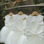 Duchess Satin Flower Girl Dress – Heart Back Tulle Gown Handmade In UK, thumbnail 9 of 11