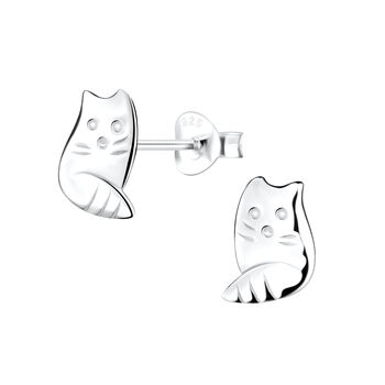 Little Kitty Sterling Silver Earrings, 4 of 6