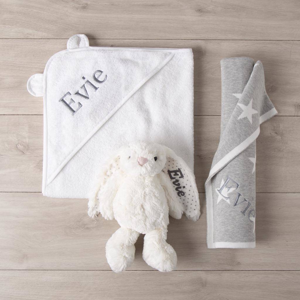 Personalised New Baby Essentials Gift Set White By My 1st Years
