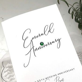 55th Emerald Jewel Personalised Anniversary Card, 3 of 6