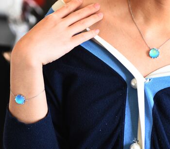 Sterling Silver Aurora Glass Crystal Bracelet, 6 of 12