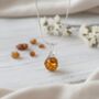 Handmade Oval Baltic Amber Silver Necklace Pendant, thumbnail 2 of 3