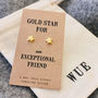 Friendship Gift. Gold Star Earrings, thumbnail 3 of 3