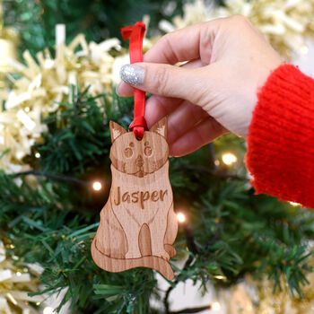 Personalised Cat Breed Wooden Christmas Decoration, 9 of 10