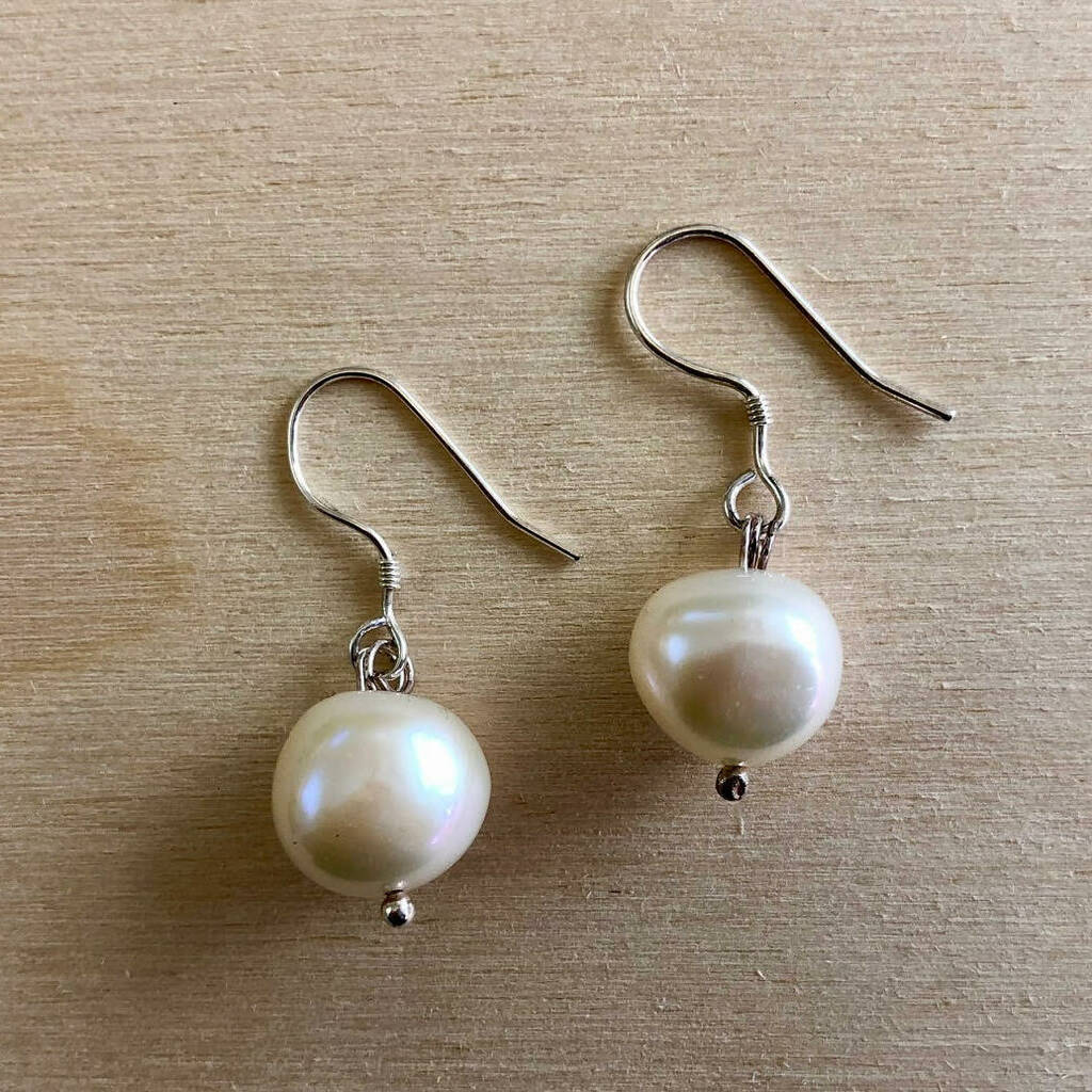 Pearl Earrings Handmade On Sterling Silver Hooks By Tales From The ...