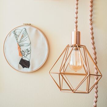 Rose Gold Macrame Accent Lamp, 9 of 11