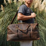 Genuine Leather Holdall With Zip Detail, thumbnail 3 of 12