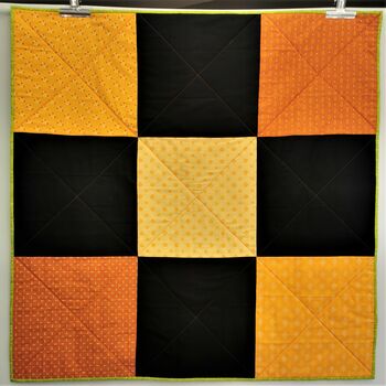 Vibrant Orange Blue Personalised Patchwork Blanket, 10 of 12