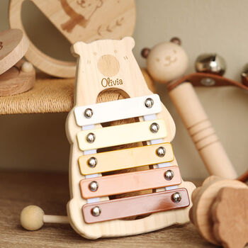 Four Piece Wooden Instrument Music Set In Gift Box, 4 of 12