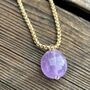 Annie Amethyst Bead Charm Plated Chain Necklace, thumbnail 2 of 4