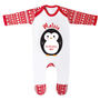 Personalised Penguin Baby First Christmas Babygrow, thumbnail 7 of 12