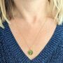 'The Circle' Peridot August Birthstone Necklace, Gold Plated, thumbnail 3 of 7